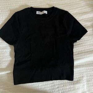 Black zara crop top - some fuzz but can be easily removed w lint roller